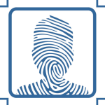 Fingerprint in the shape of an avatar to represent digital identity