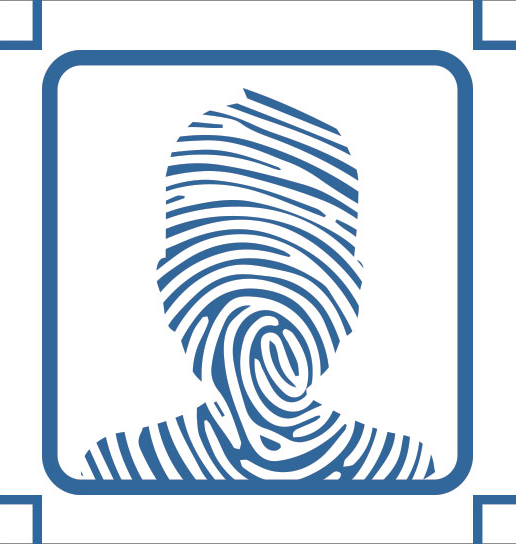 Fingerprint in the shape of an avatar to represent digital identity