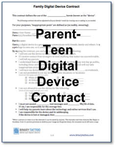 Parent-teen contract image